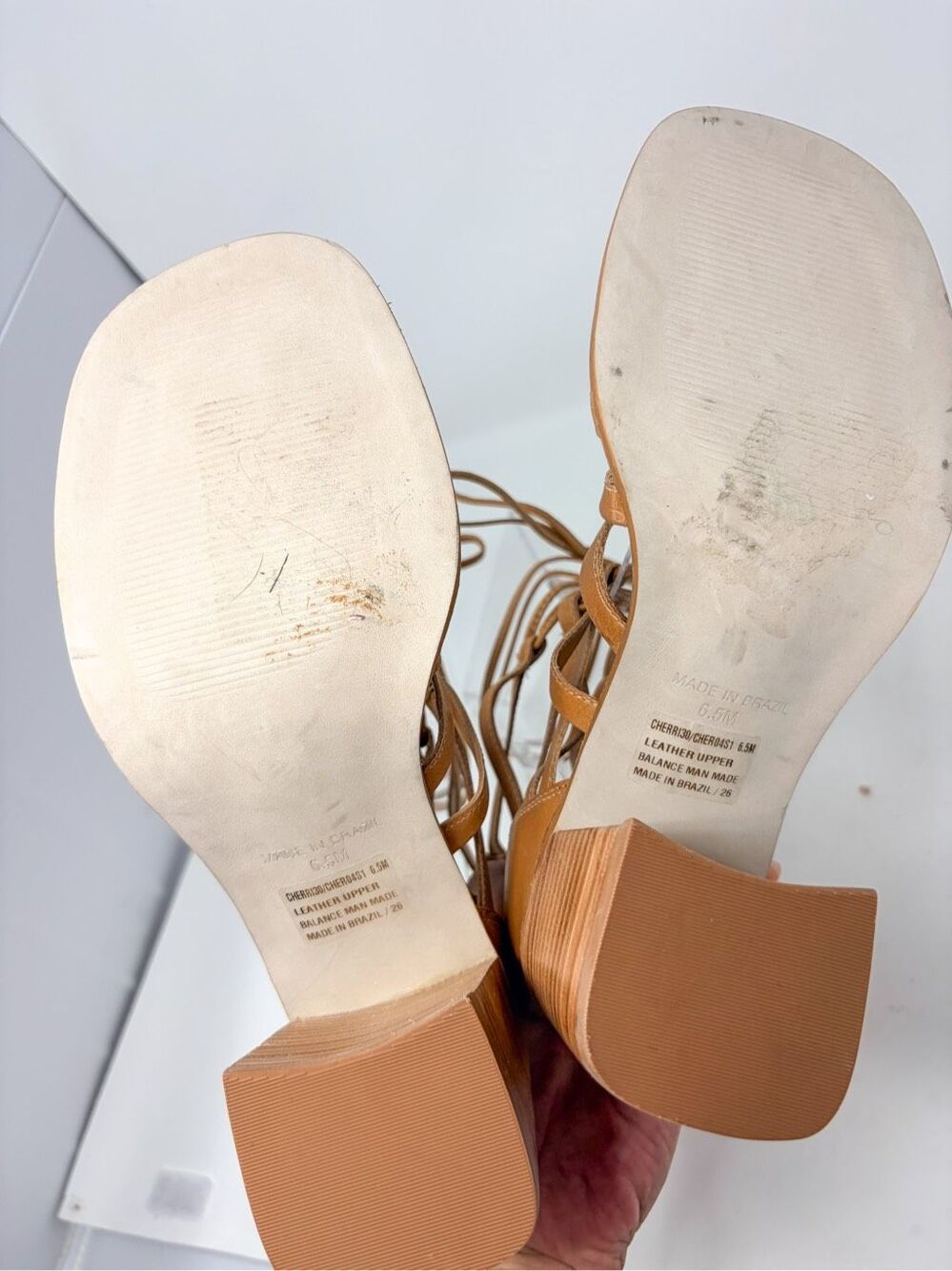 NWOT Steve Madden Women's Cherri 30 Strappy Gladiator Sandals Tan Leather 6.5M - Picture 9 of 10